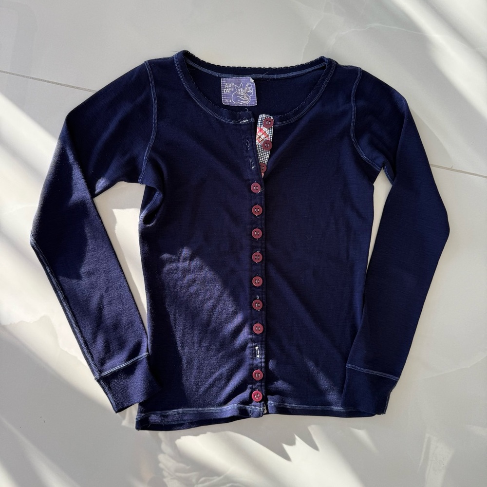 Betsey Johnson Alley Cat Vintage 70s knit button-up cardigan size 9/10